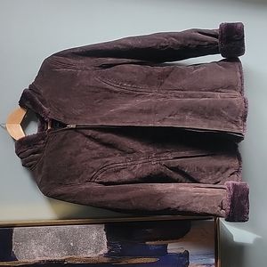 Sonoma Sherling Brown Suede Jacket Size M
